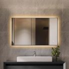 BORELLI - Rechthoekige Badkamerspiegel Diamond met Led 100x60cm - Zwarte omlijsting