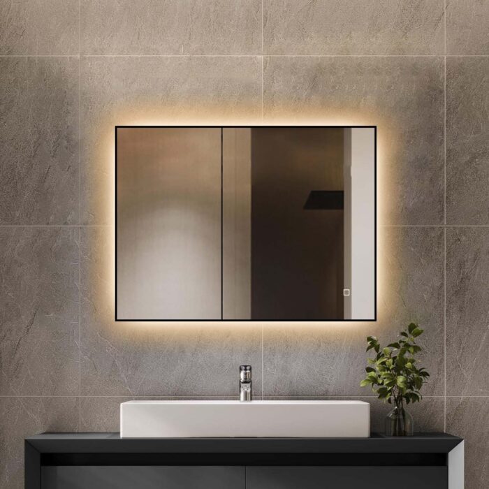 borelli-rechthoekige-badkamerspiegel-diamond-met-led-80x60cm-zwarte-omlijsting