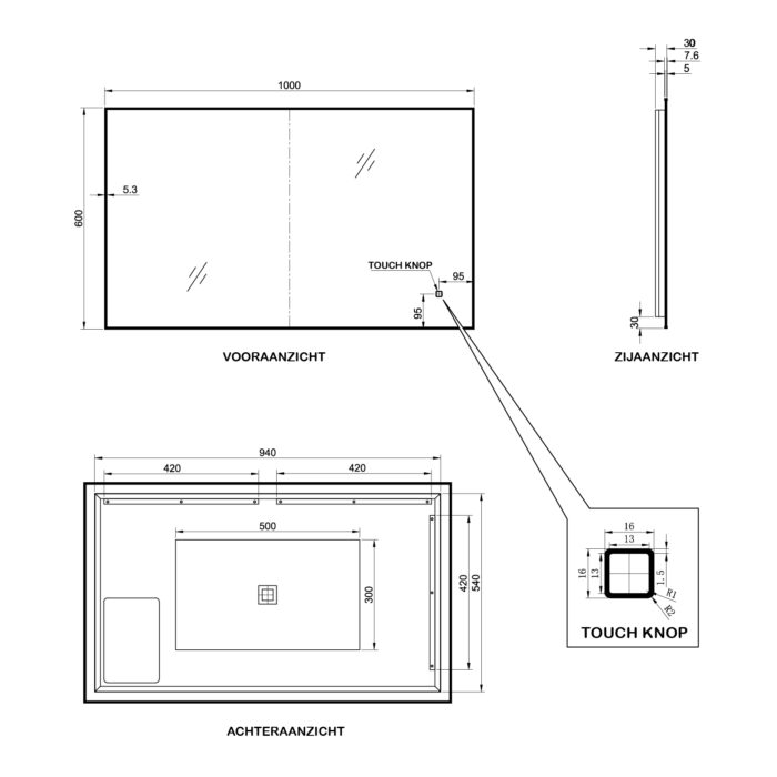 technische-tekening-badkamerspiegel-diamond-led-100x60