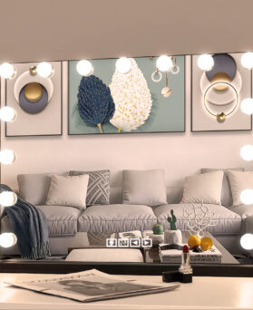 Make Up Spiegel Hollywood USB - Speakers 58x46cm - Zwart